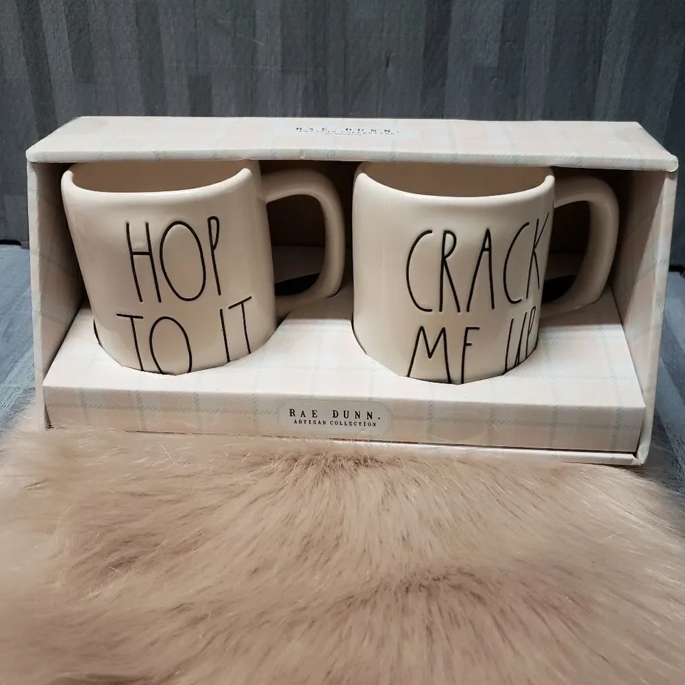 Dunn By Magenta 2 Piece  Hop to it + Crap me up Ceramic LL Coffee Tea Mug Set